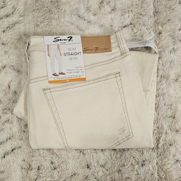 NWT Seven Premium, Modern,  Straight Leg,  Slim,  High Rise Size 12 - Picture 2 of 13